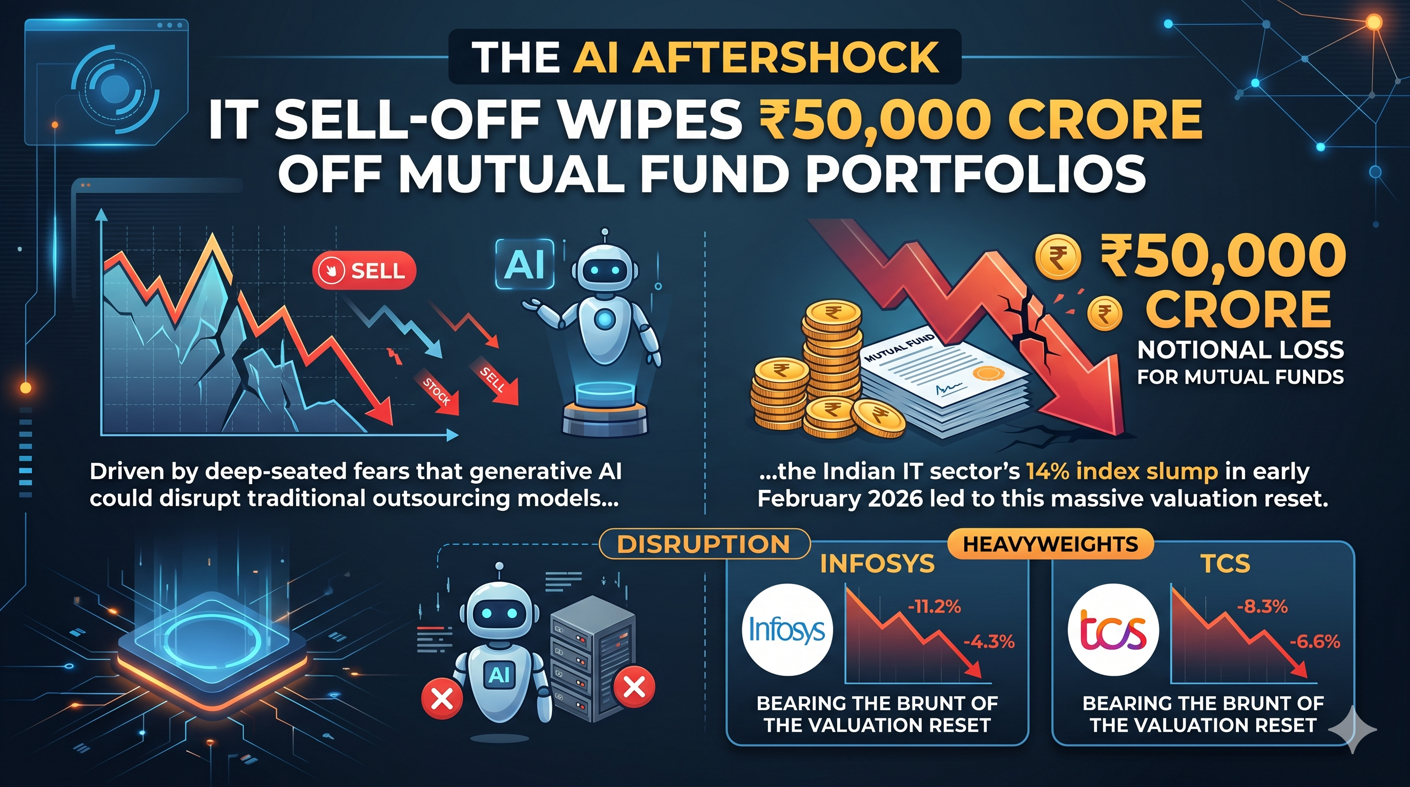 The AI Aftershock: IT Sell-Off Wipes ₹50,000 Crore Off Mutual Fund Portfolios