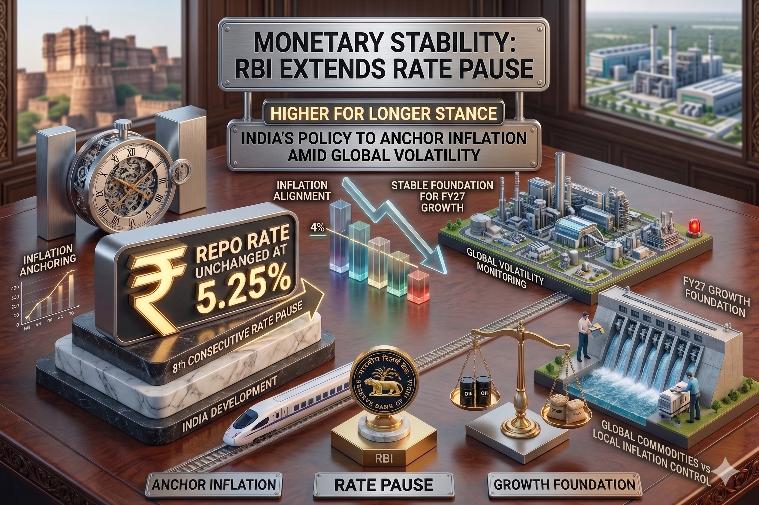 Monetary Stability: RBI Extends Rate Pause to Anchor Inflation Amid Global Volatility