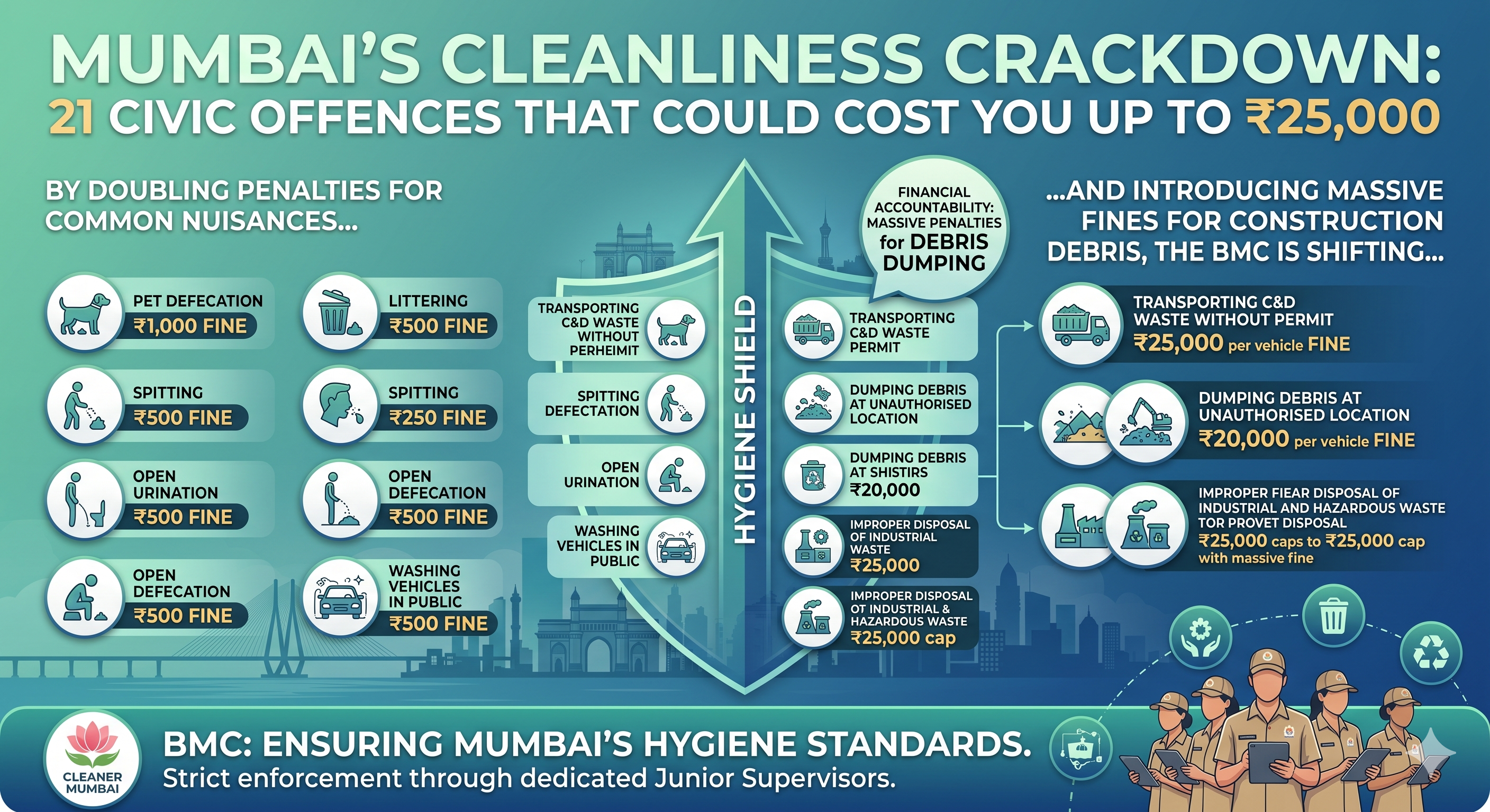 Mumbai’s Cleanliness Crackdown: 21 Civic Offences That Could Cost You Up to ₹25,000