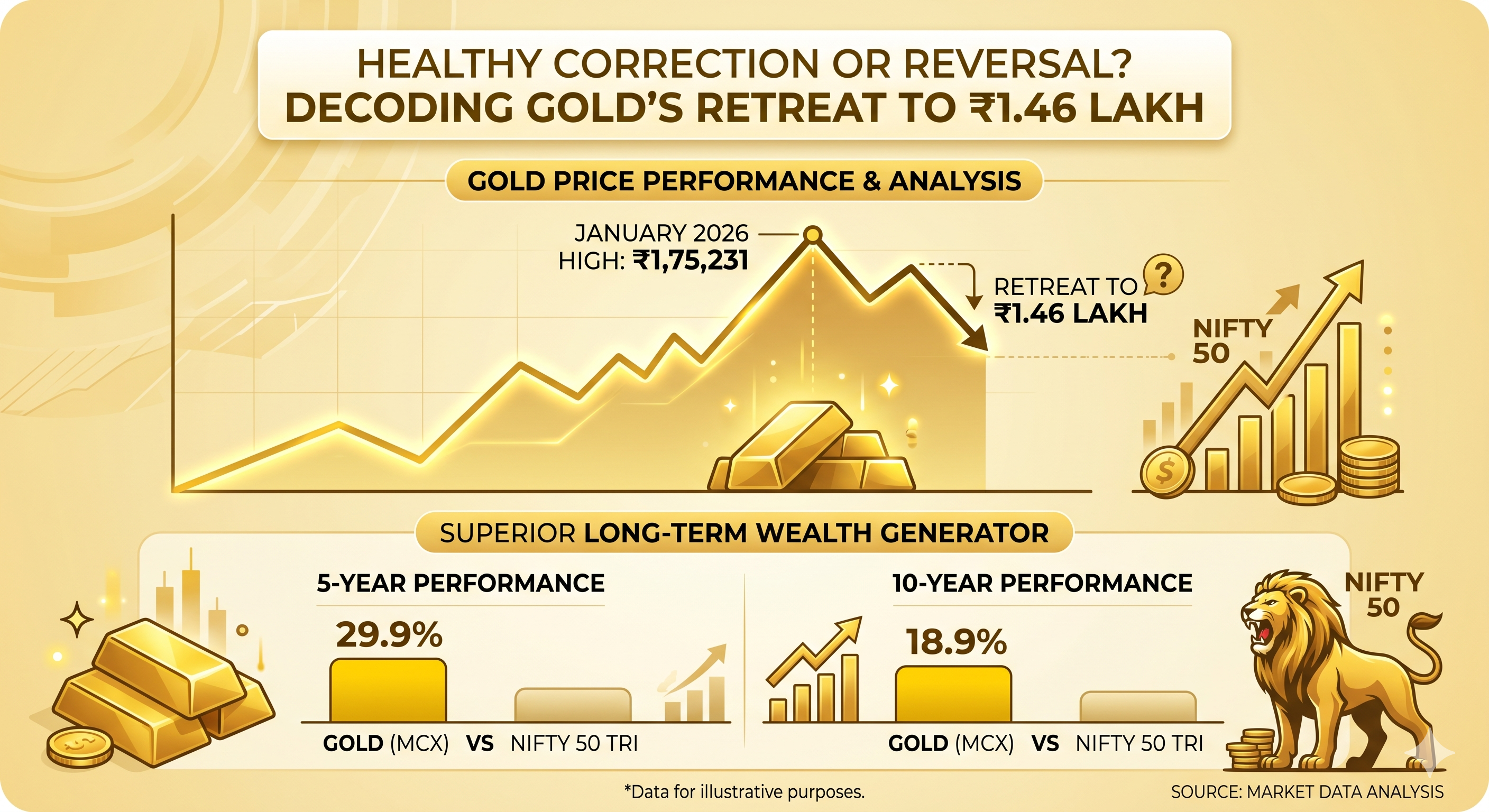 Healthy Correction or Reversal? Decoding Gold’s Retreat to ₹1.46 Lakh