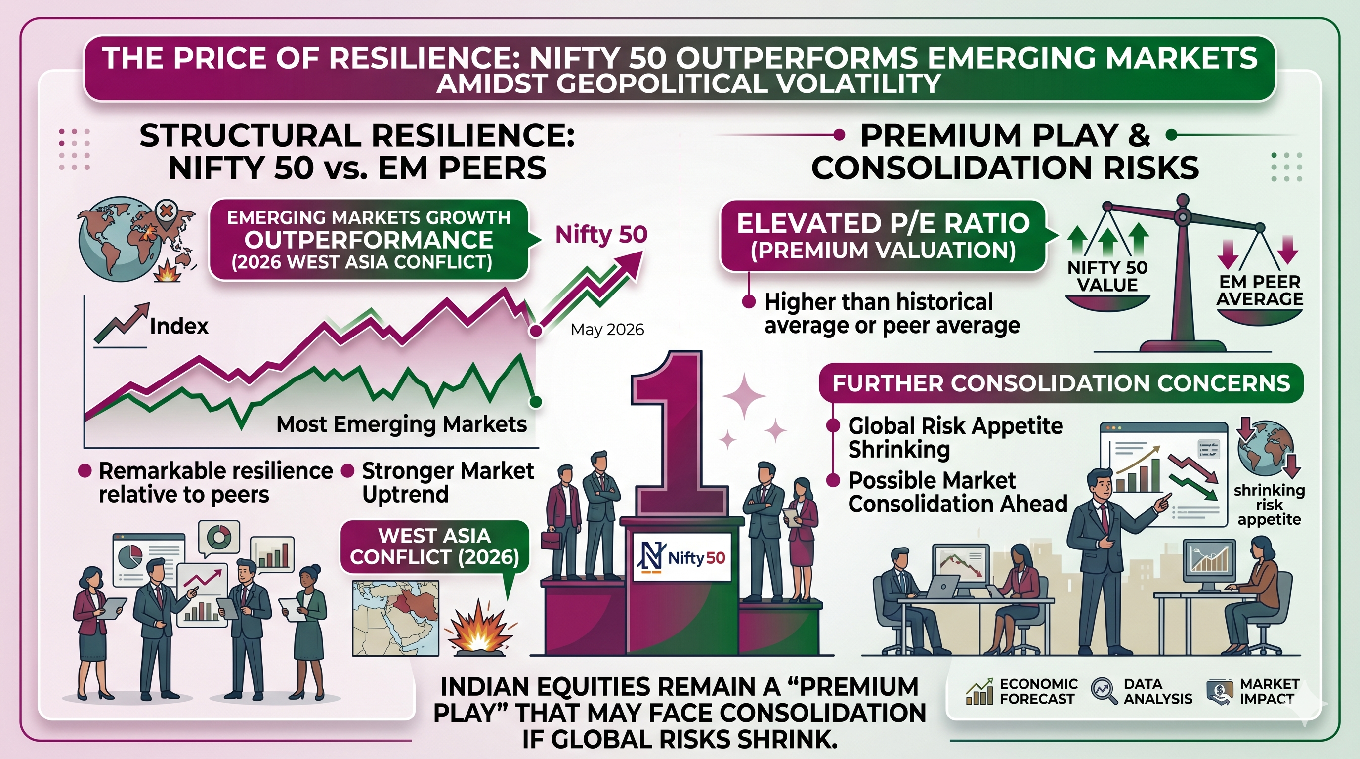The Price of Resilience: Nifty 50 Outperforms Emerging Markets Amidst Geopolitical Volatility