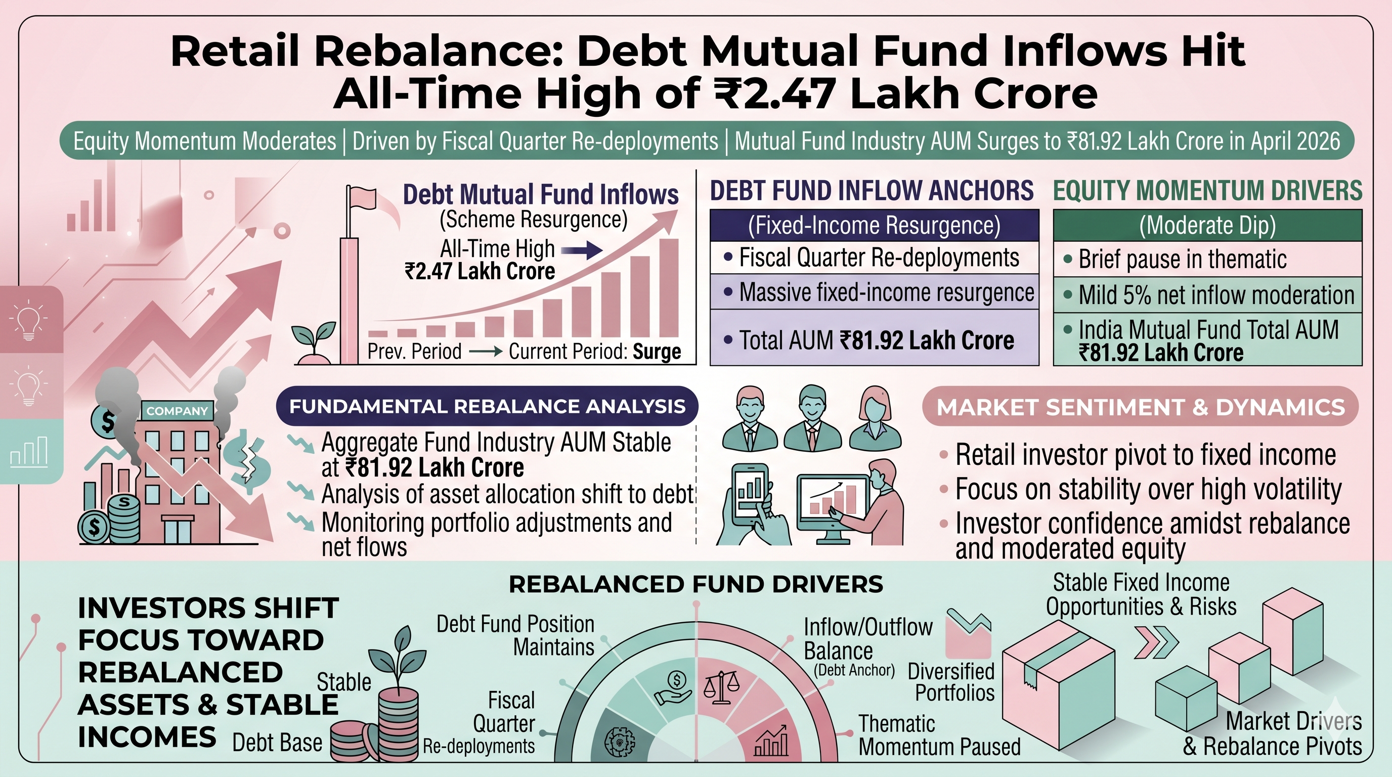 Retail Rebalance: Debt Mutual Fund Inflows Hit All-Time High of ₹2.47 Lakh Crore as Equity Momentum Moderates