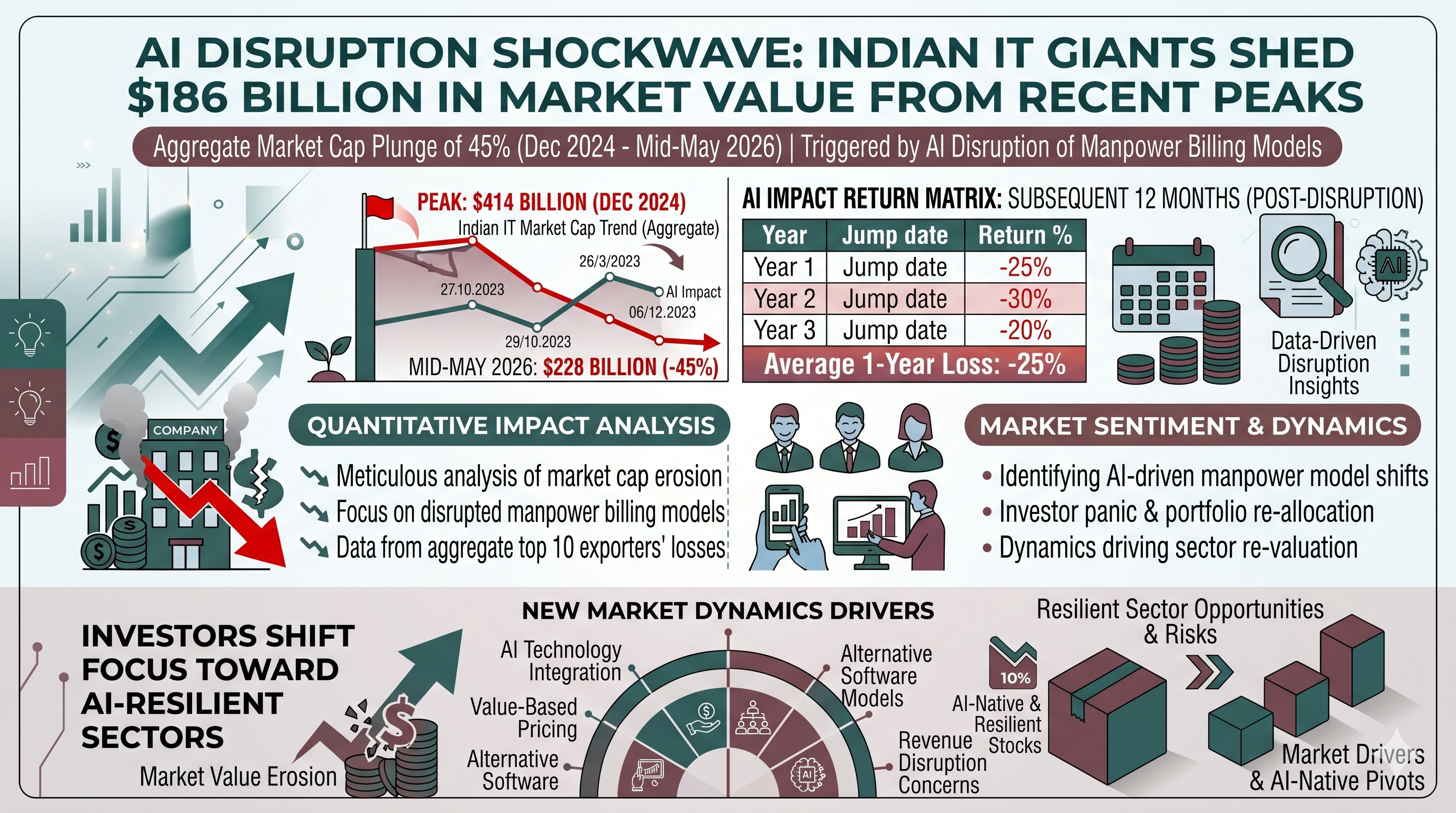 AI Disruption Shockwave: Indian IT Giants Shed $186 Billion in Market Value From Recent Peaks