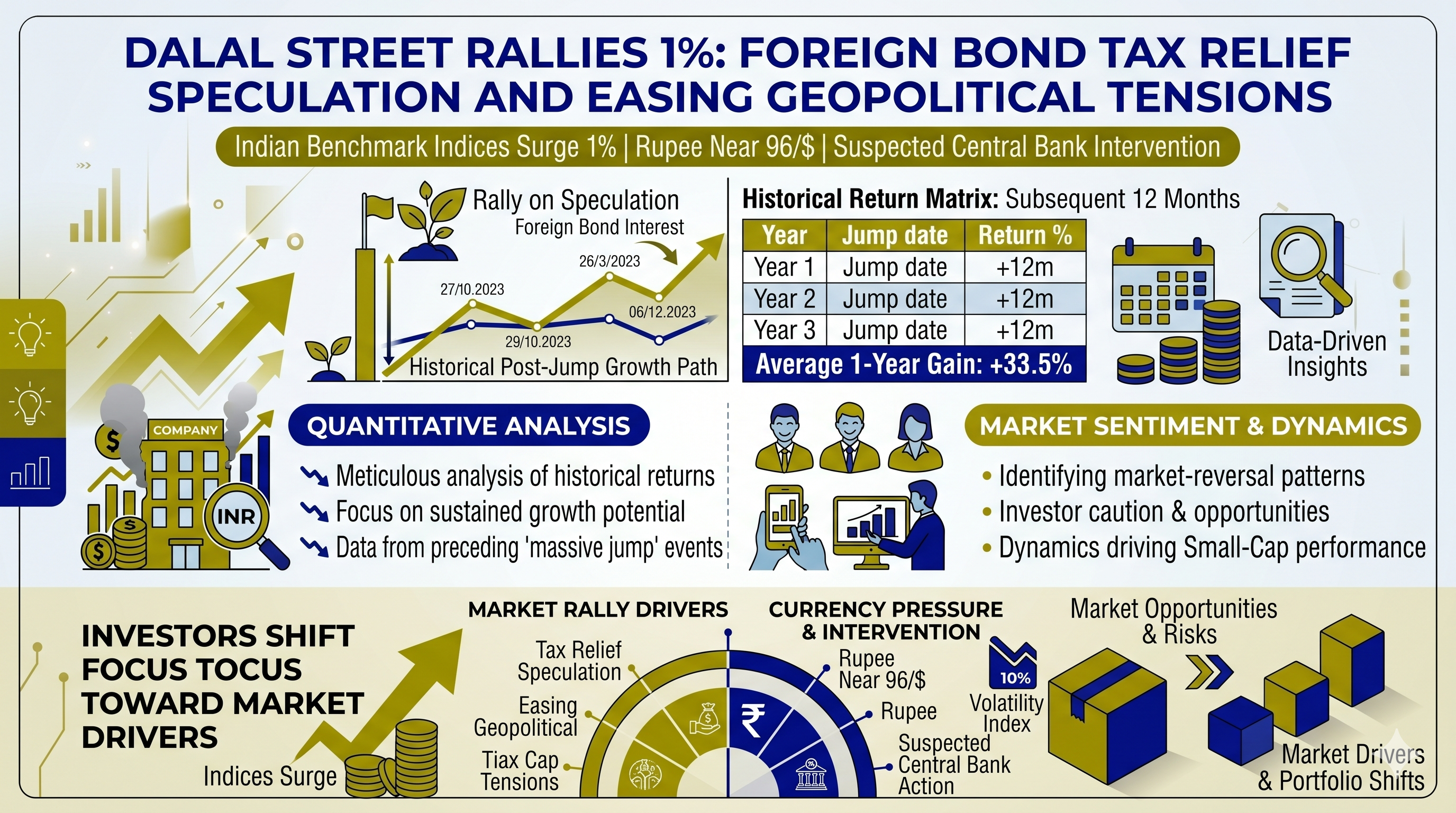 Dalal Street Rallies 1% on Foreign Bond Tax Relief Speculation and Easing Geopolitical Tensions