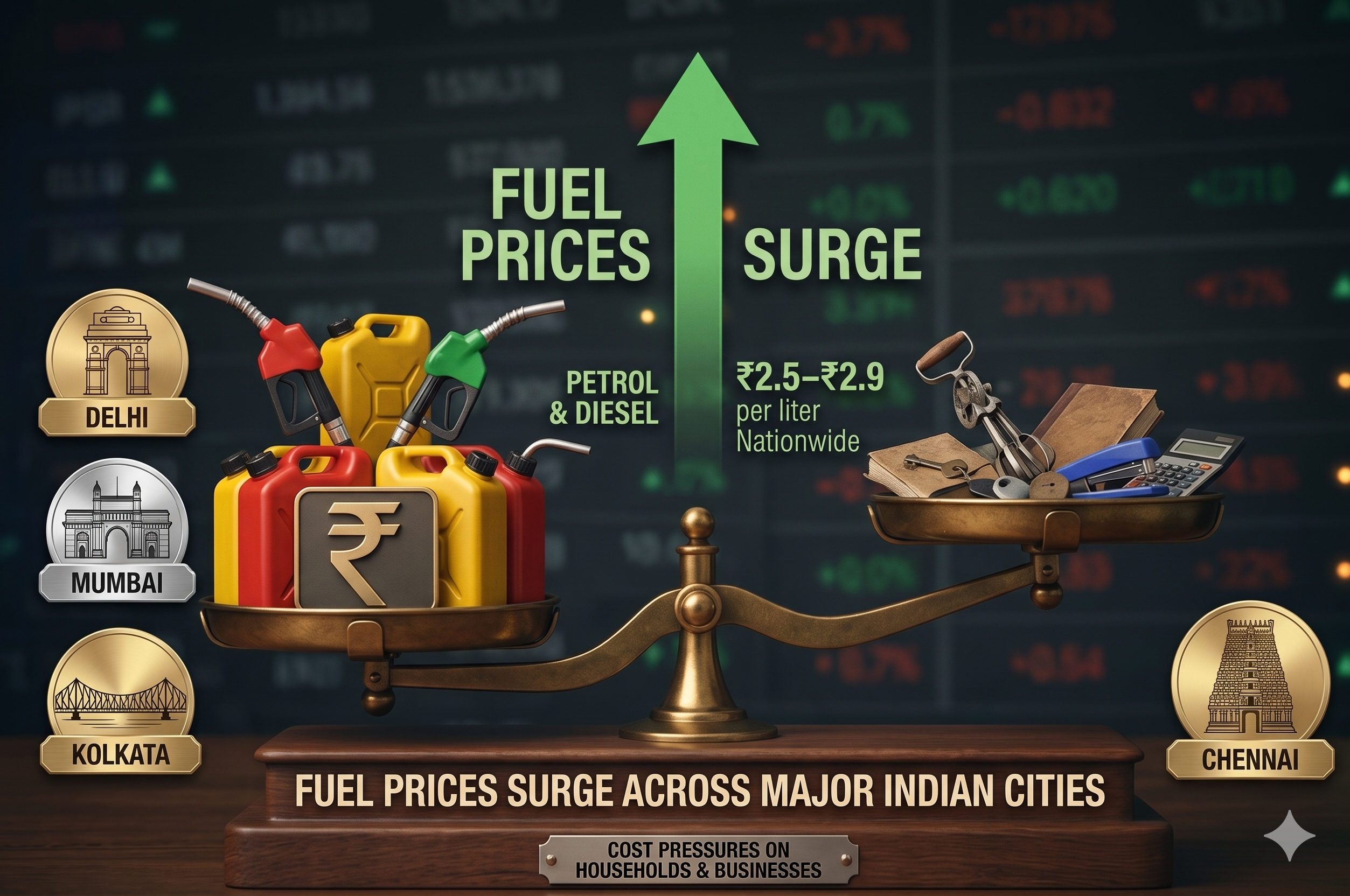 Fuel Prices Surge Across Major Indian Cities